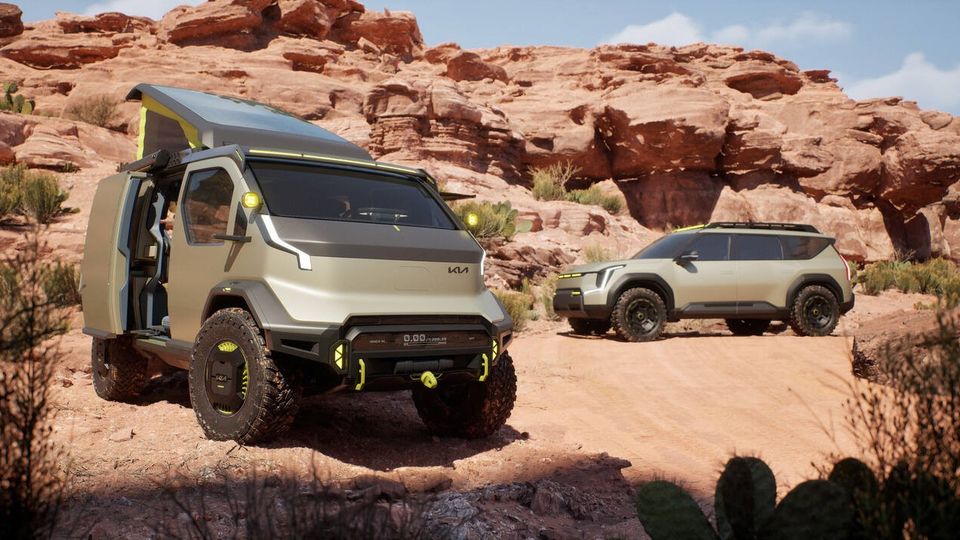 Kia presenta al SEMA i Concept EV9 “ADVNTR” ed il PV5 “WKNDR”.