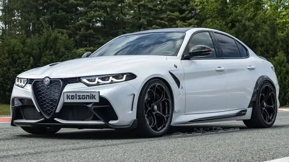 Alfa Romeo Giulia GTAm Elettrica Anteriore Render