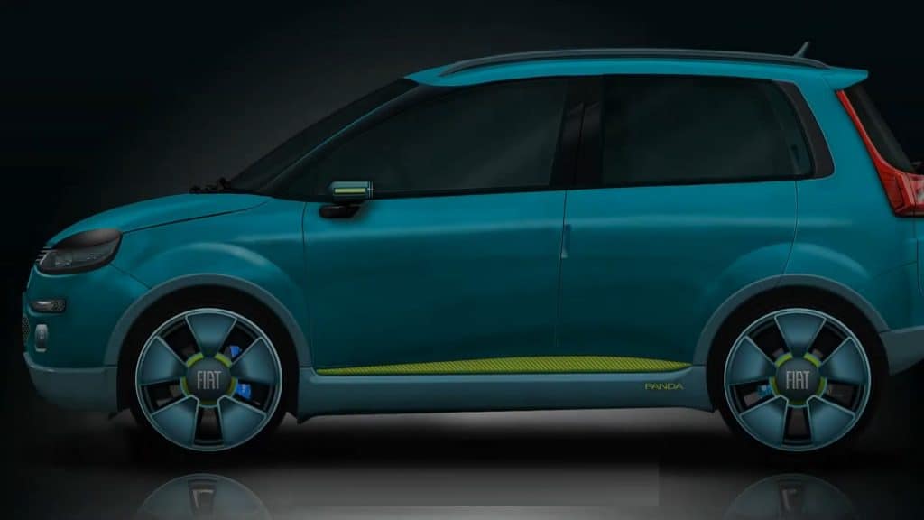 Fiat Panda Elettrica Render Laterale