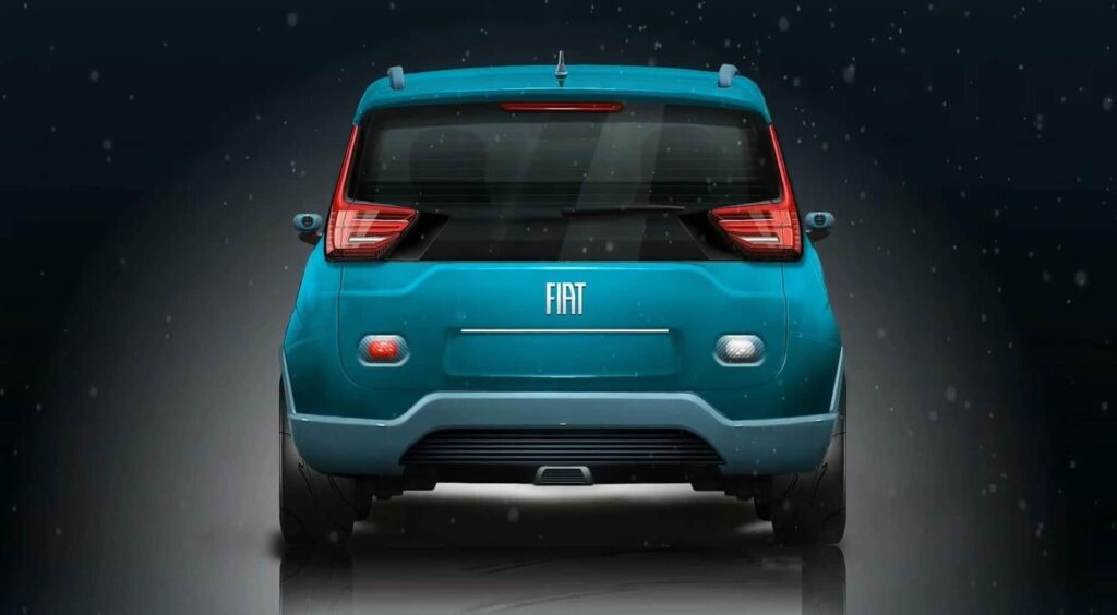 Fiat Panda Elettrica Render Posteriore