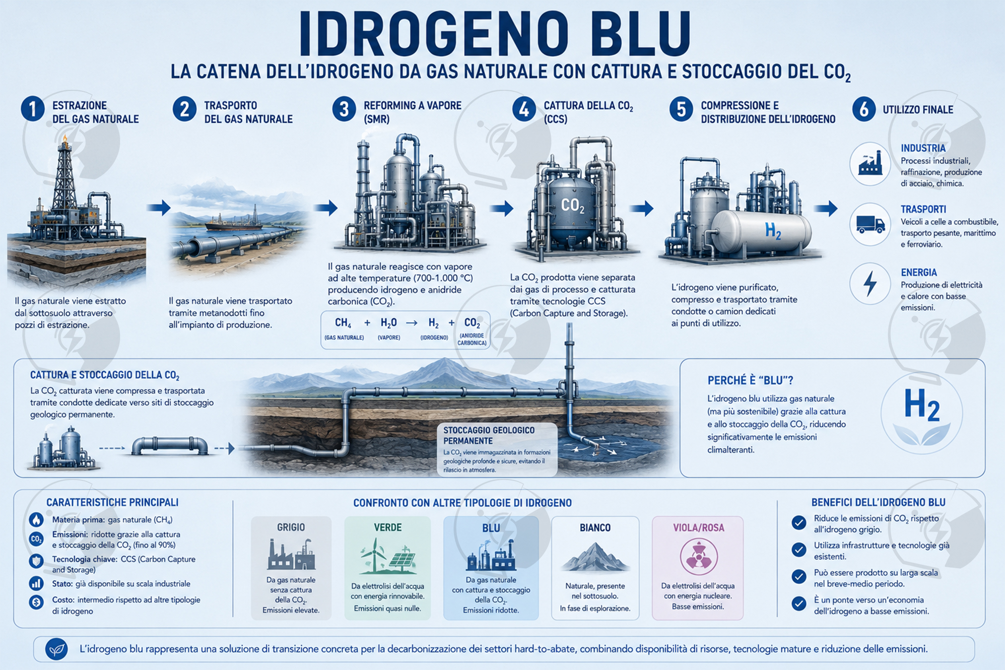 Schema di produzione dell'idrogeno blu | Elettronauti.it