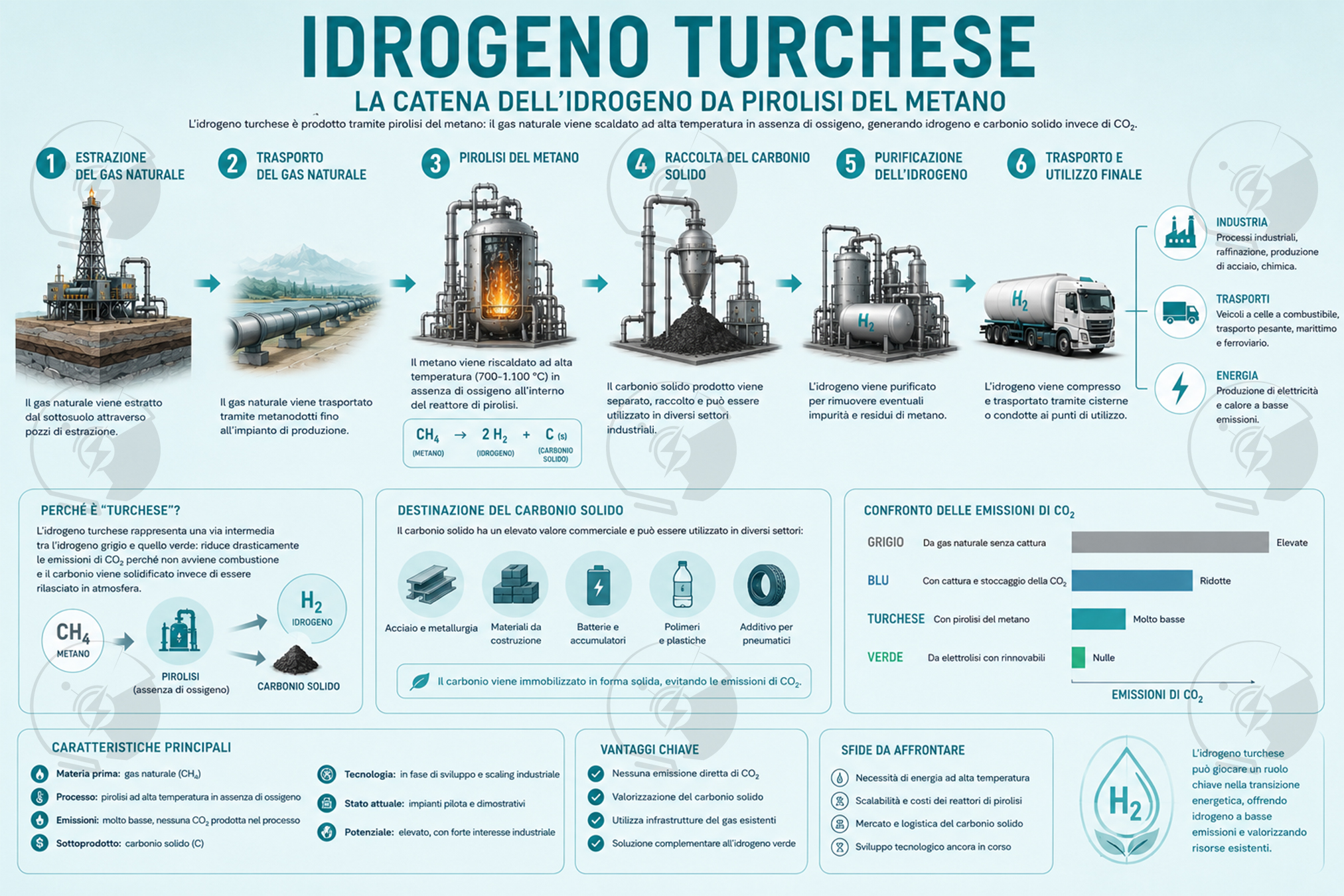 Schema di produzione dell'idrogeno turchese | Elettronauti.it
