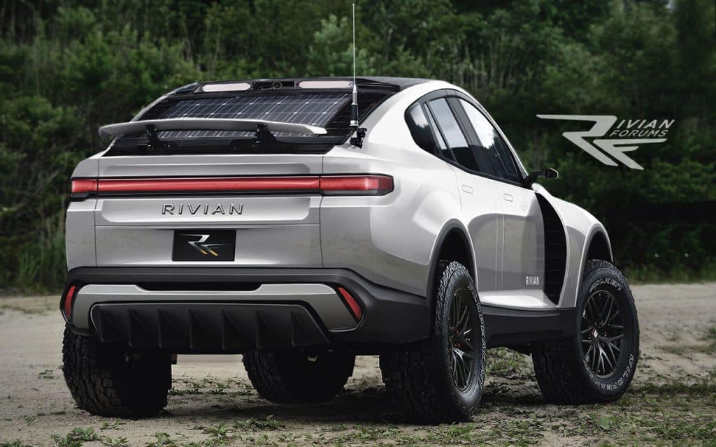 Rivian R1X Posteriore Bianco