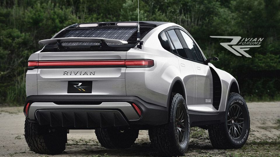 Rivian R1X Posteriore Bianco