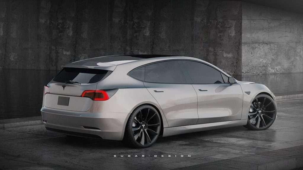 Tesla Model 3 Station Wagon posteriore