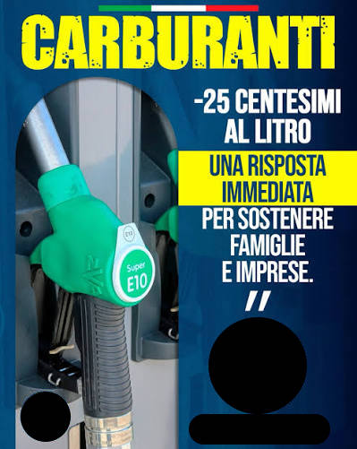Manifesto elettorale per promuovere l'utilizzo di benzina tramite "sconti alla pompa" | Elettronauti.it