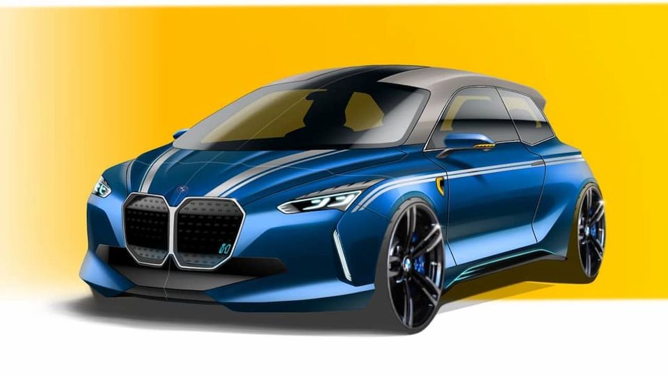 BMW i2 e BMW i1 Render Anteriore Blu