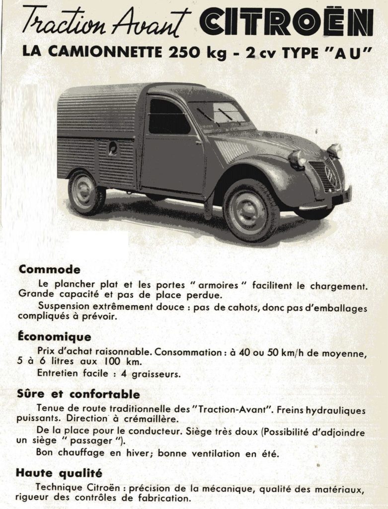 brochure Citroën 2cv fourgonette 1951 | Elettronauti.it