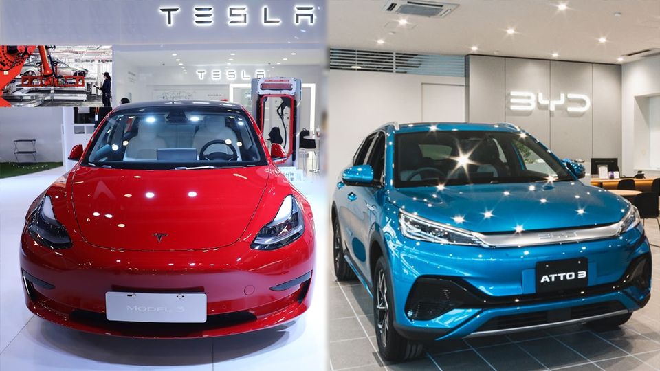 Tesla e BYD sono in testa nel mondo delle auto elettriche, mentre i produttori di auto giapponesi vanno a rilento.