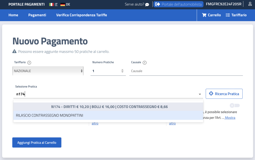 Portale dell'Automobilista - Gestione pagamenti | Elettronauti.it