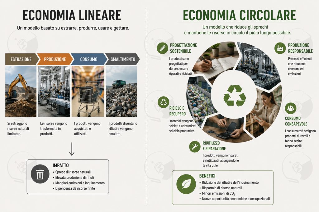 Differenze tra l'economia circolare e l'economia lineare | Elettronauti.it