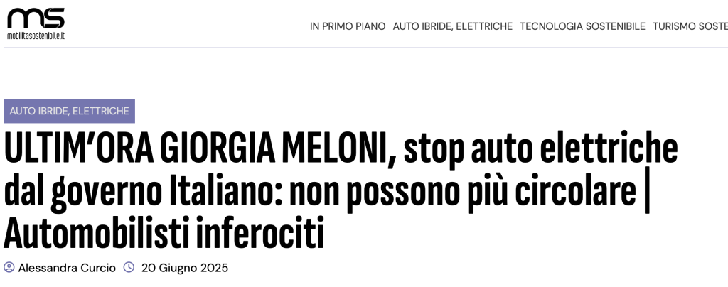 Articolo clickbait di Mobilità Sostenibile | Elettronauti.it