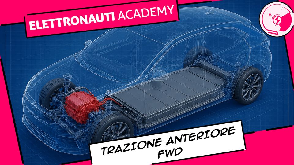 Blueprint con un'auto a trazione anteriore