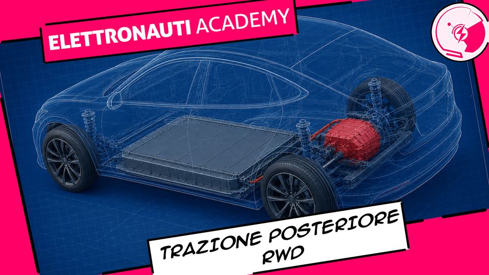 Blueprint con un'auto a trazione posteriore
