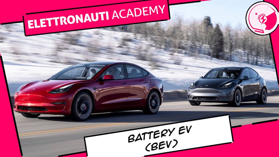 Copertina con esempio di vettura Full Electric: Tesla Model 3 e Model Y