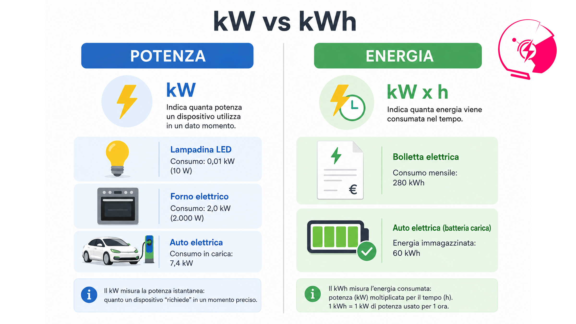 Comparazione tra kW e kWh | Elettronauti.it