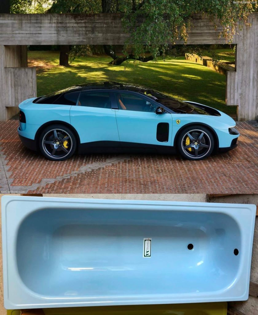 Uno di meme del web. Una Ferrari Luce e una vasca da bagno | Elettronauti.it