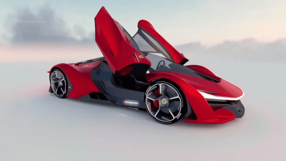 Ferrari Elettrica Laterale Portiere Aperte