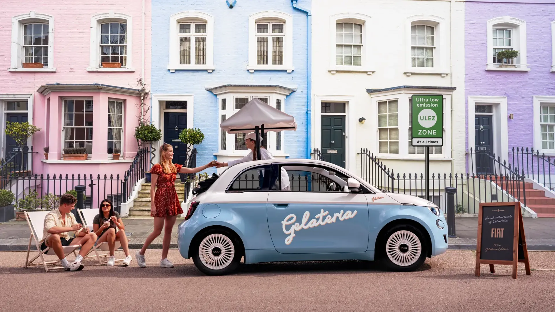 Fiat converte una 500e in un van di gelati