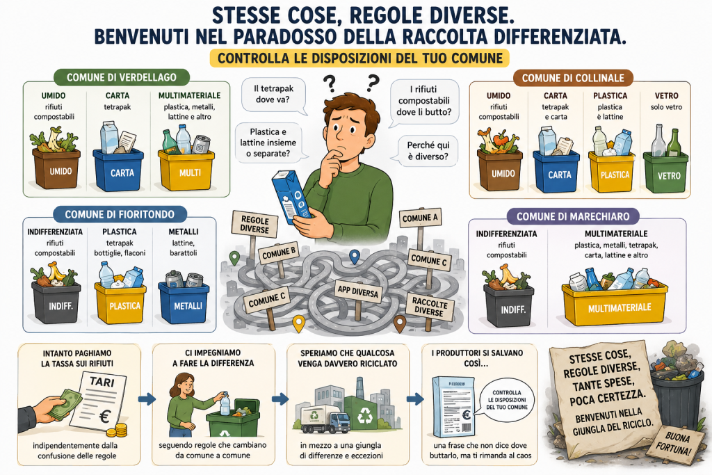 Il cittadino è spaesato in mezzo alla "giungla" delle diverse disposizioni della raccolta differenziata dei Comuni italiani | Elettronauti.it