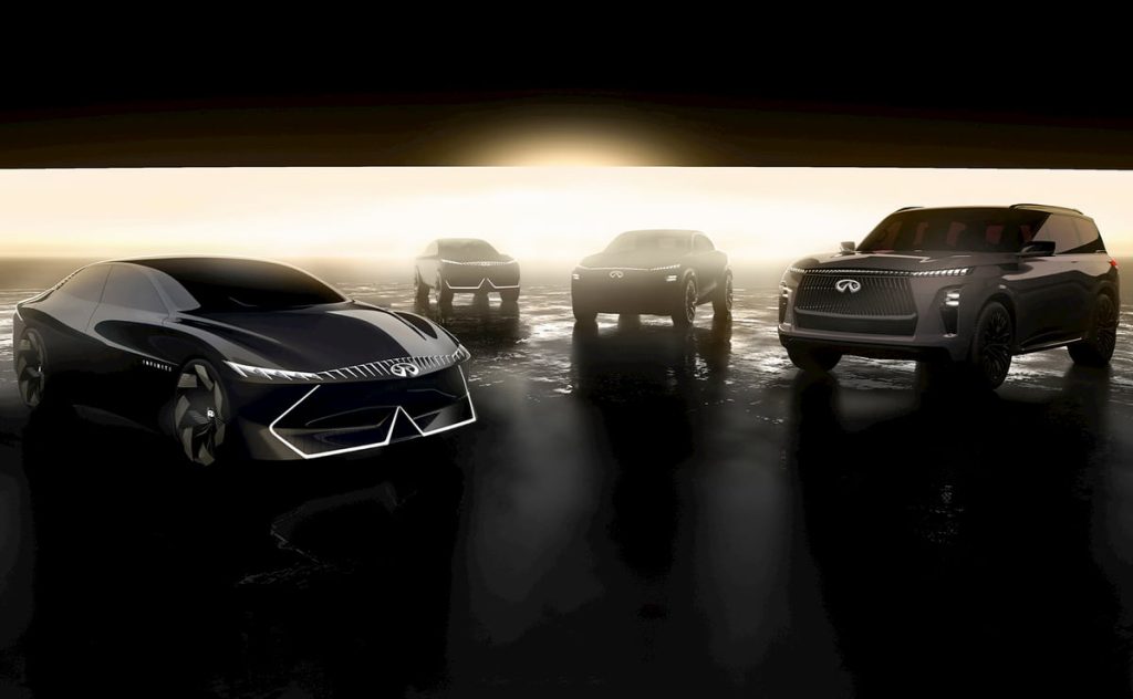 Infiniti presenta la berlina elettrica Vision Qe, un'anteprima del primo veicolo elettrico del marchio. | Elettronauti.it