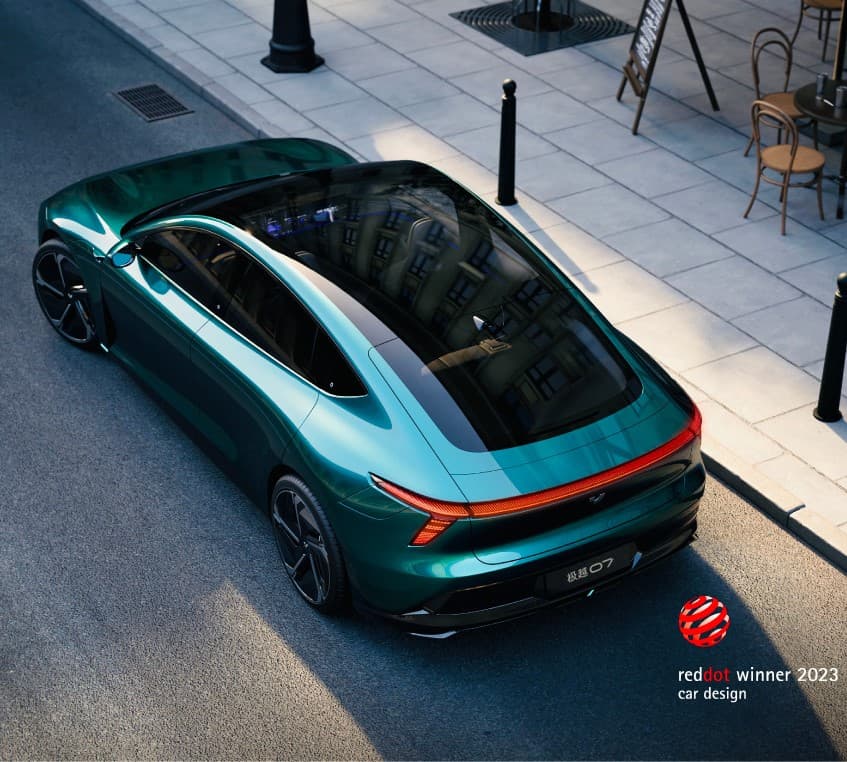 JiYue 07 presentata come elegante berlina elettrica per sfidare la Tesla Model 3 con basi Volvo. | Elettronauti.it