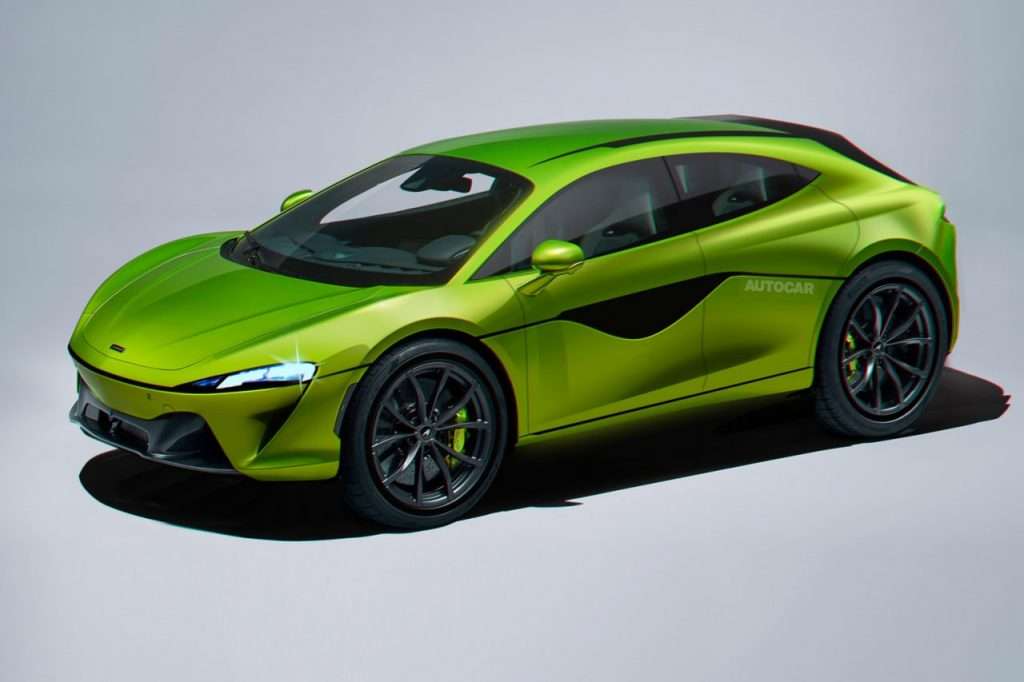 McLaren SUV elettrica render anteriore