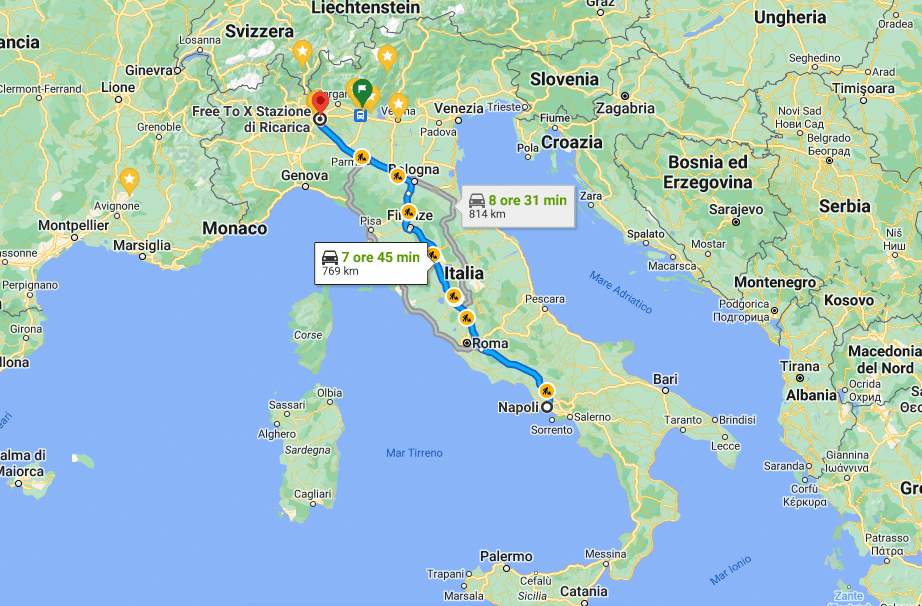 La mappa del tragitto | Elettronauti.it