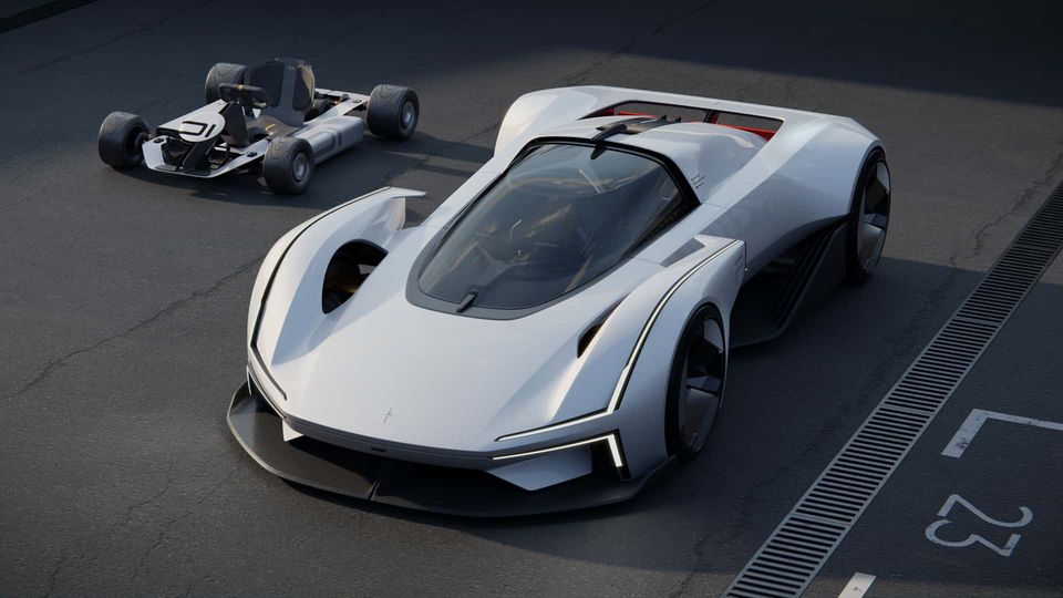 supercar fantasy elettrica Polestar Synergy ispirato agli squali martello