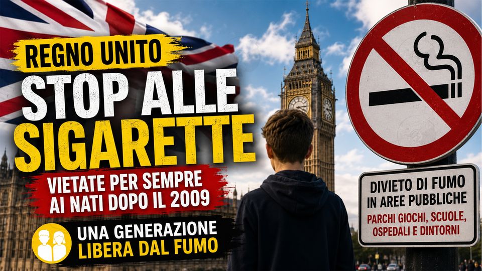 Regno Unito, stretta storica sulle sigarette: stop ai nati dopo il 2009