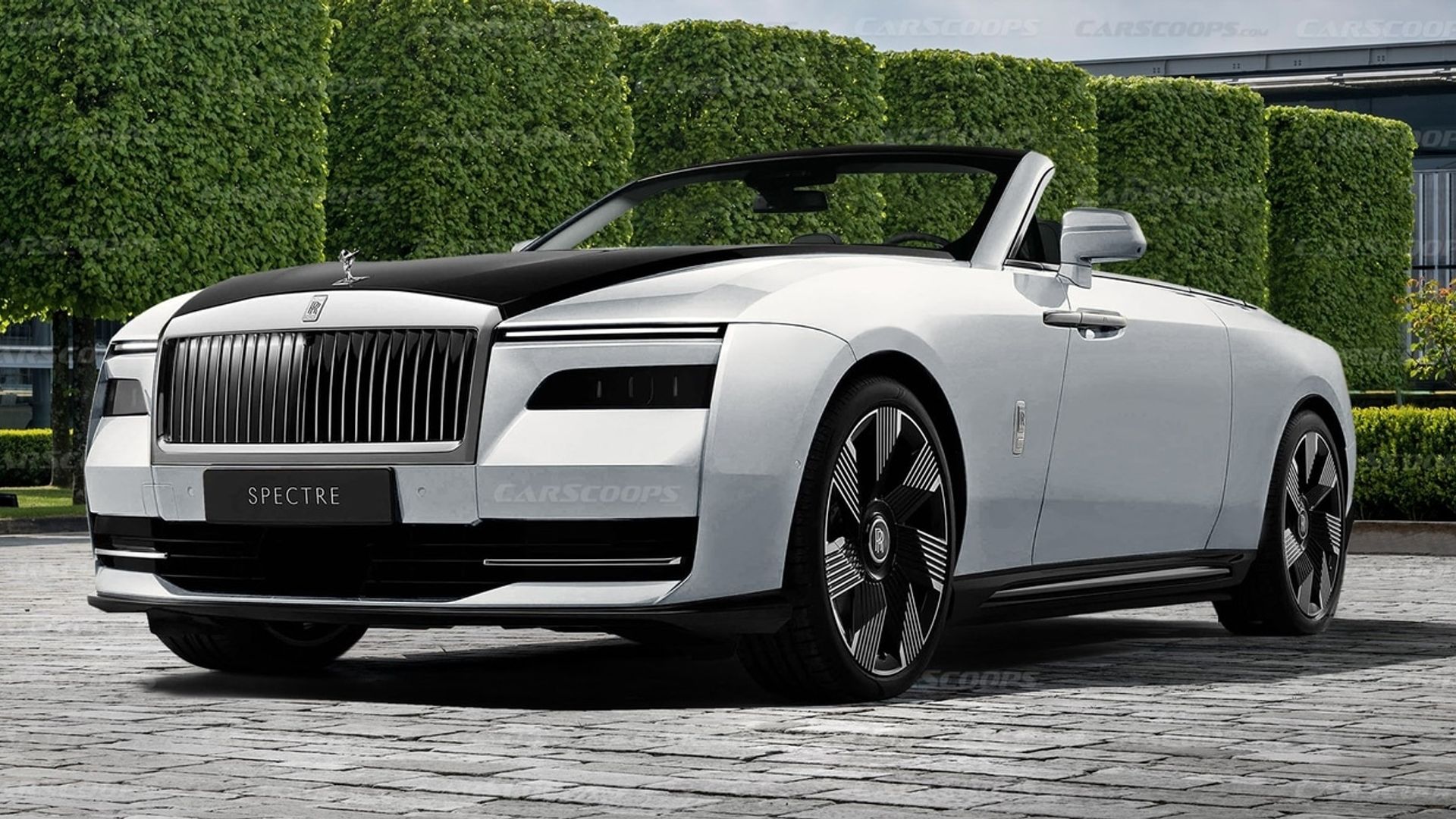 Rolls Royce Spectre Cabrio Bianca Anteriore