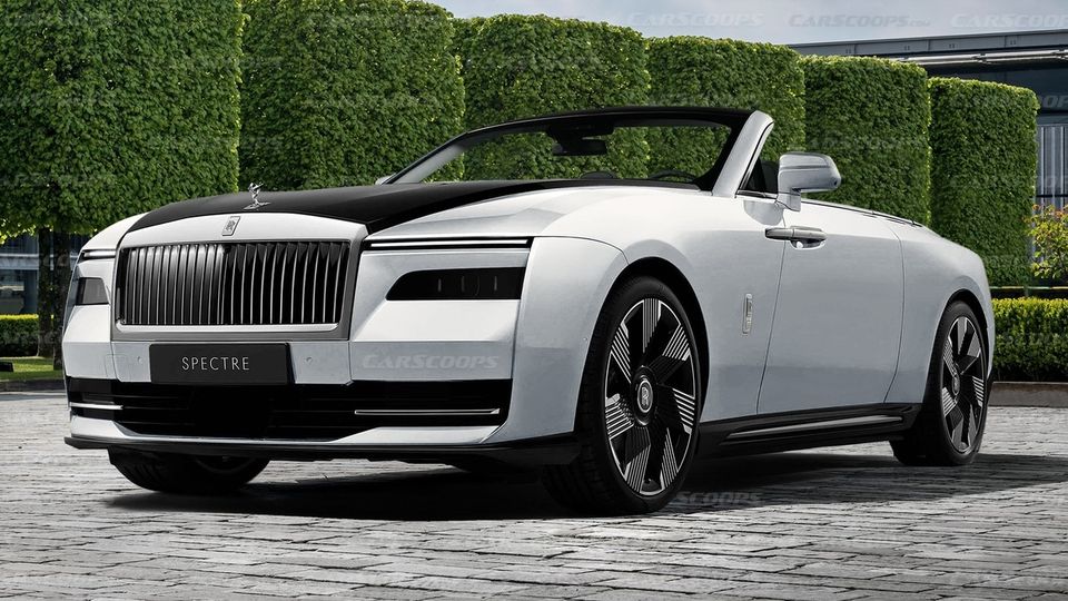 Rolls Royce Spectre Cabrio Bianca Anteriore