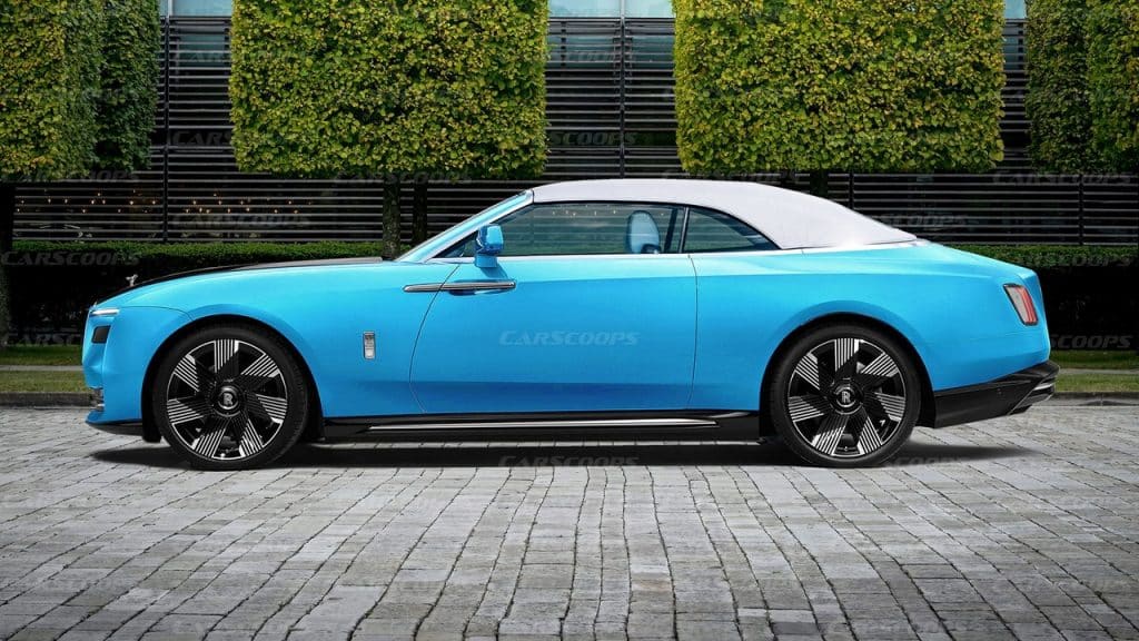 Rolls Royce Spectre Cabrio Blu Laterale | Elettronauti.it