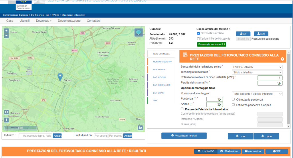 PVGIS: software per dimensionare l'impianto fotovoltaico | Elettronauti.it