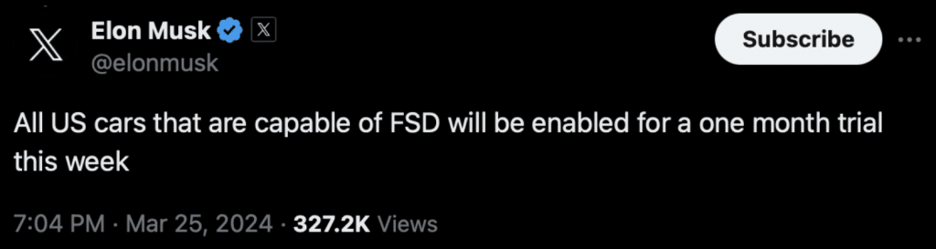 post X Elon Musk | Elettronauti.it