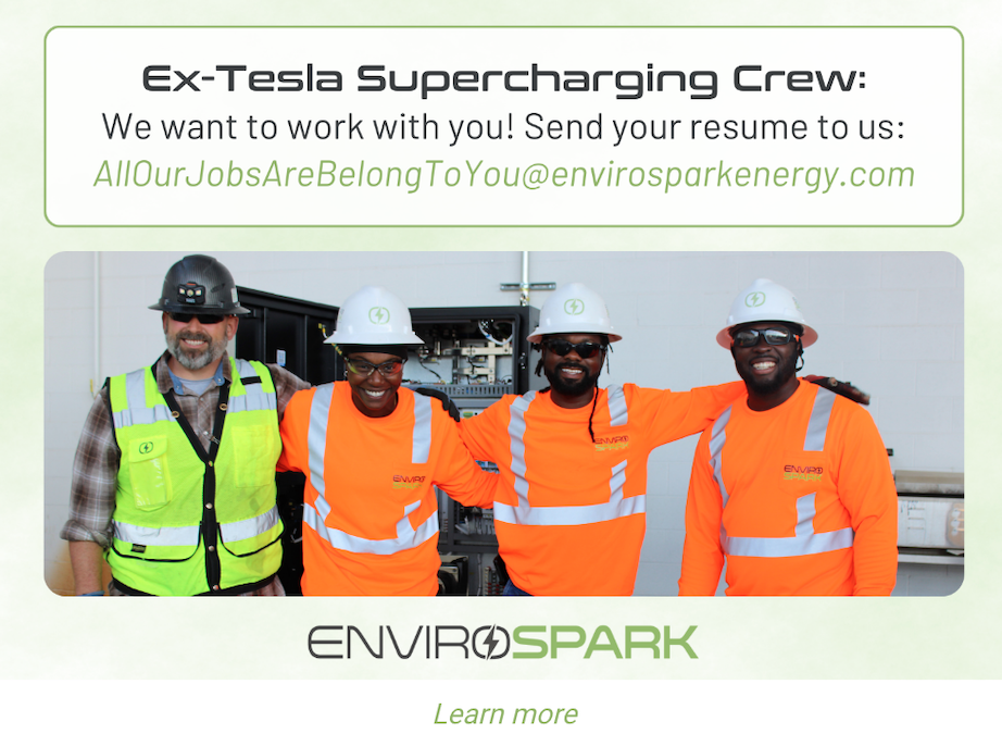EnviroSpark è pronta ad assumere i talenti del team Tesla Supercharger | Elettronauti.it