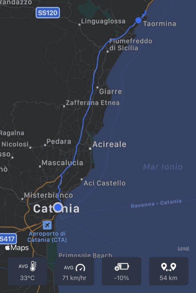 La seconda tappa – Taormina – Catania