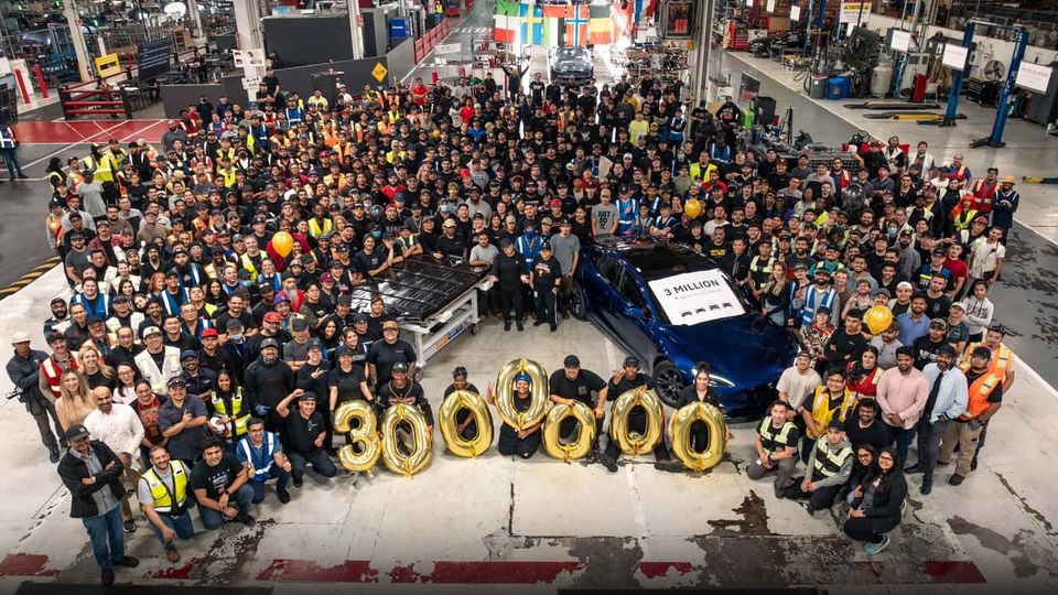 Tesla Fremont + Giga Nevada 3milionesima auto