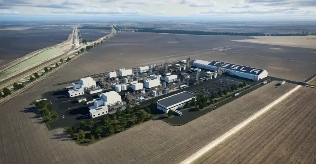 render raffineria di litio Tesla Texas | Elettronauti.it
