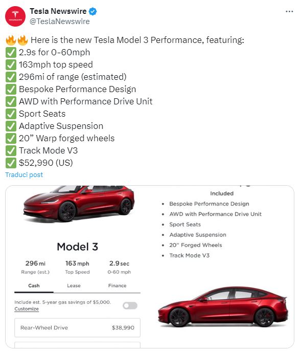 Model 3 Performance è arrivata con prestazioni mostruose | Elettronauti.it