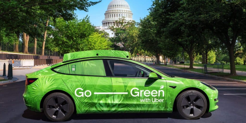 Uber Green Laterale Tesla | Elettronauti.it