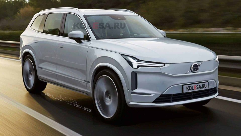 Volvo EX90 Render Anteriore su strada