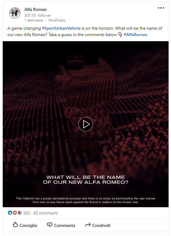 What will be the name of our new Alfa Romeo? Alfa Romeo su LinkedIn | Elettronauti.it