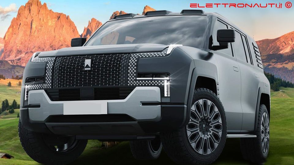 Render BYD Yangwang e Dolomiti
