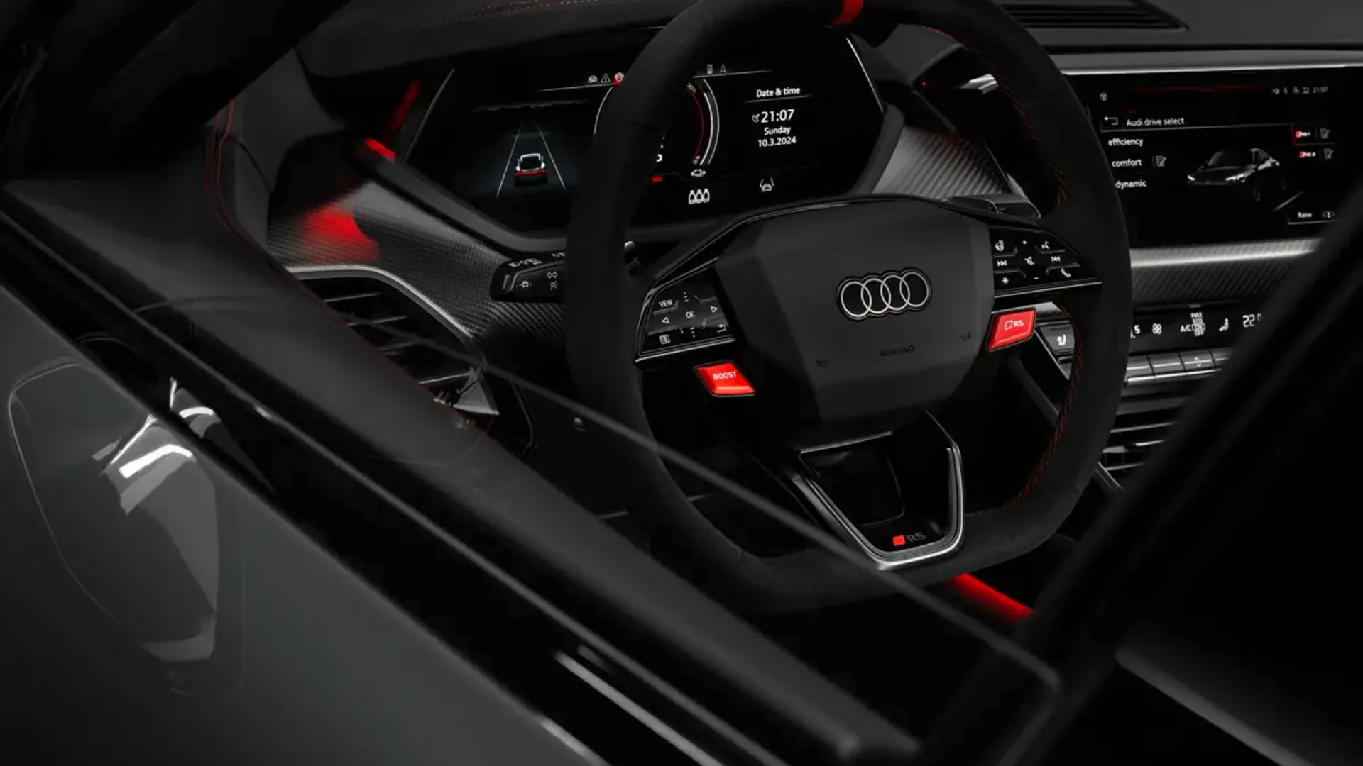 Elettronauti - Audi RS e-tron GT - Infotainment - Vista della plancia