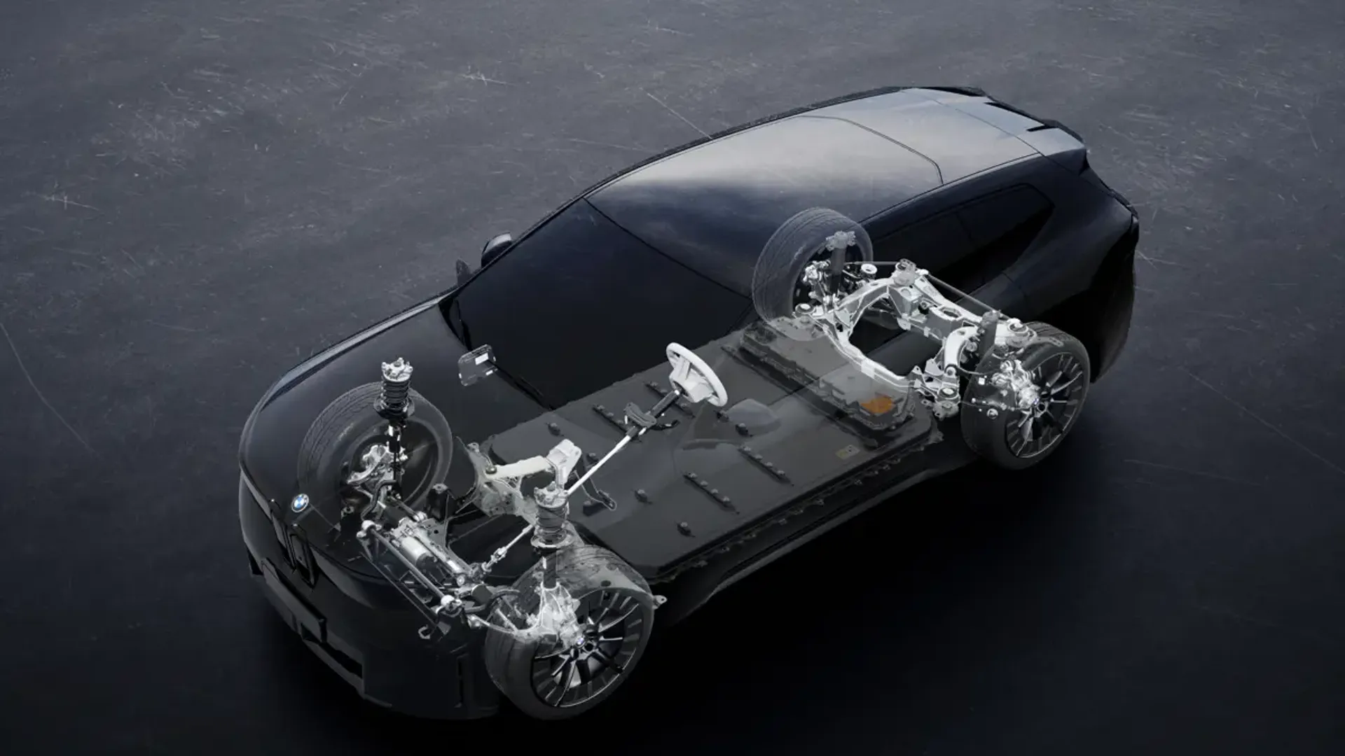 Elettronauti - BMW iX3 40 - Schema tecnico - Vista anteriore a tre quarti