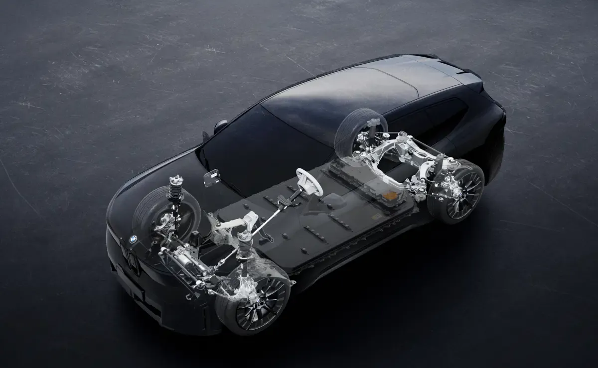 Elettronauti - BMW iX3 40 - Schema tecnico - Vista anteriore a tre quarti