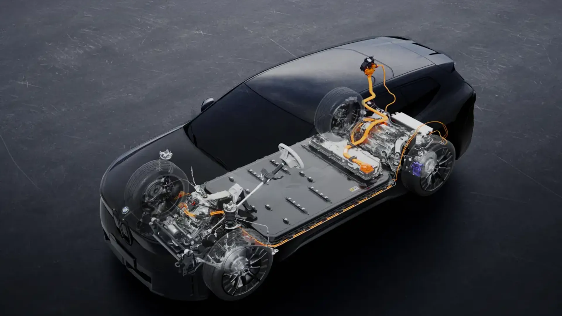 Elettronauti - BMW iX3 40 - Schema tecnico - Vista anteriore a tre quarti