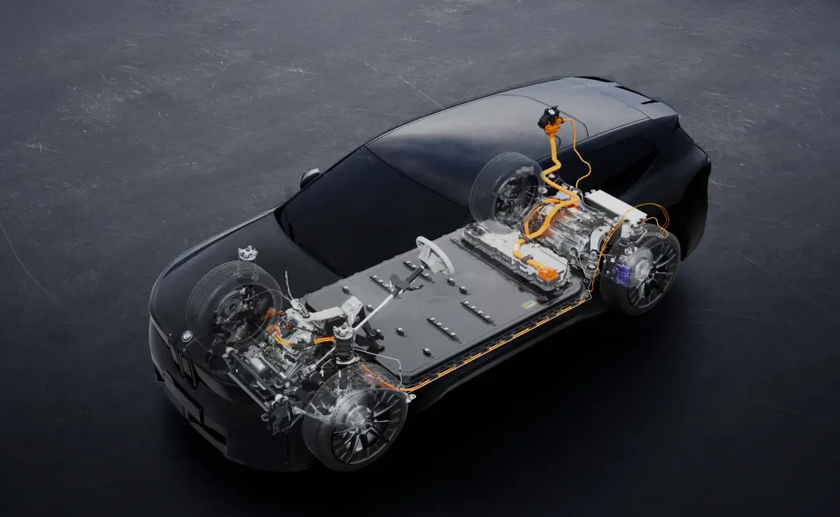 Elettronauti - BMW iX3 40 - Schema tecnico - Vista anteriore a tre quarti