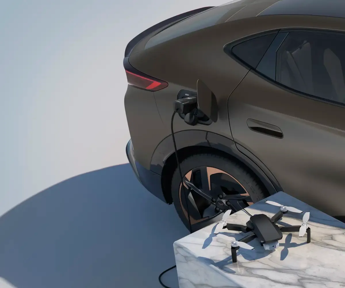 Elettronauti - Cupra Tavascan Standard Range (140 kW) - Blu - Esterno - Vista anteriore a tre quarti